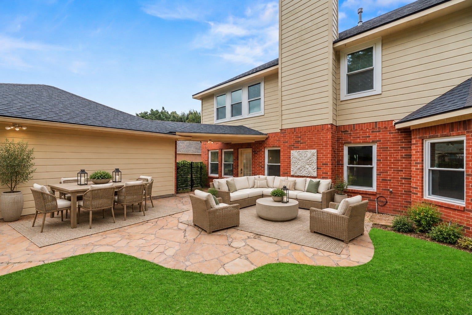Virtually staged patio.