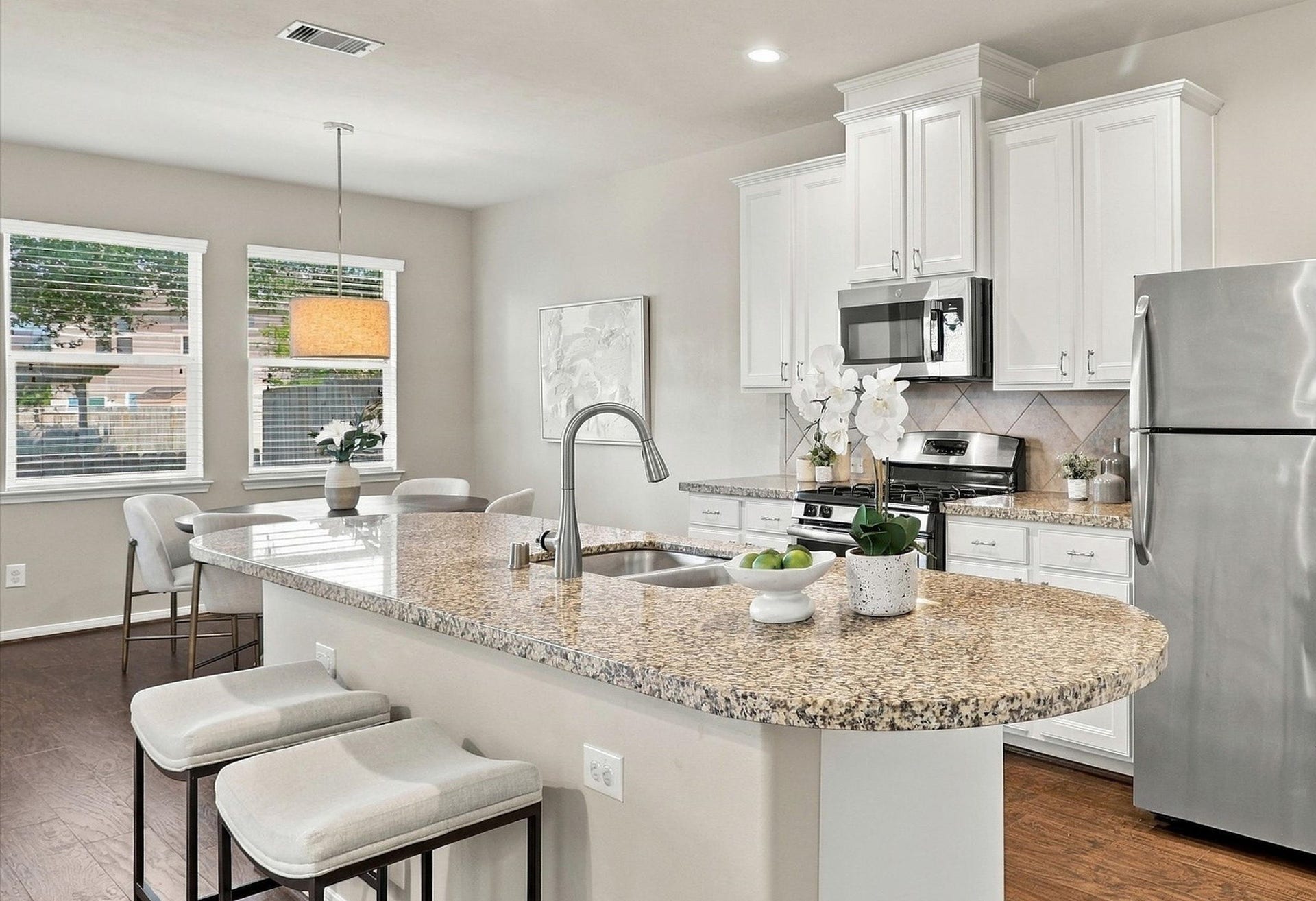 8323 Lamond Lane, Houston, TX 77095 This pristine townhome features 3 beds, 2.5 baths, 2-car garage, and a flex space!