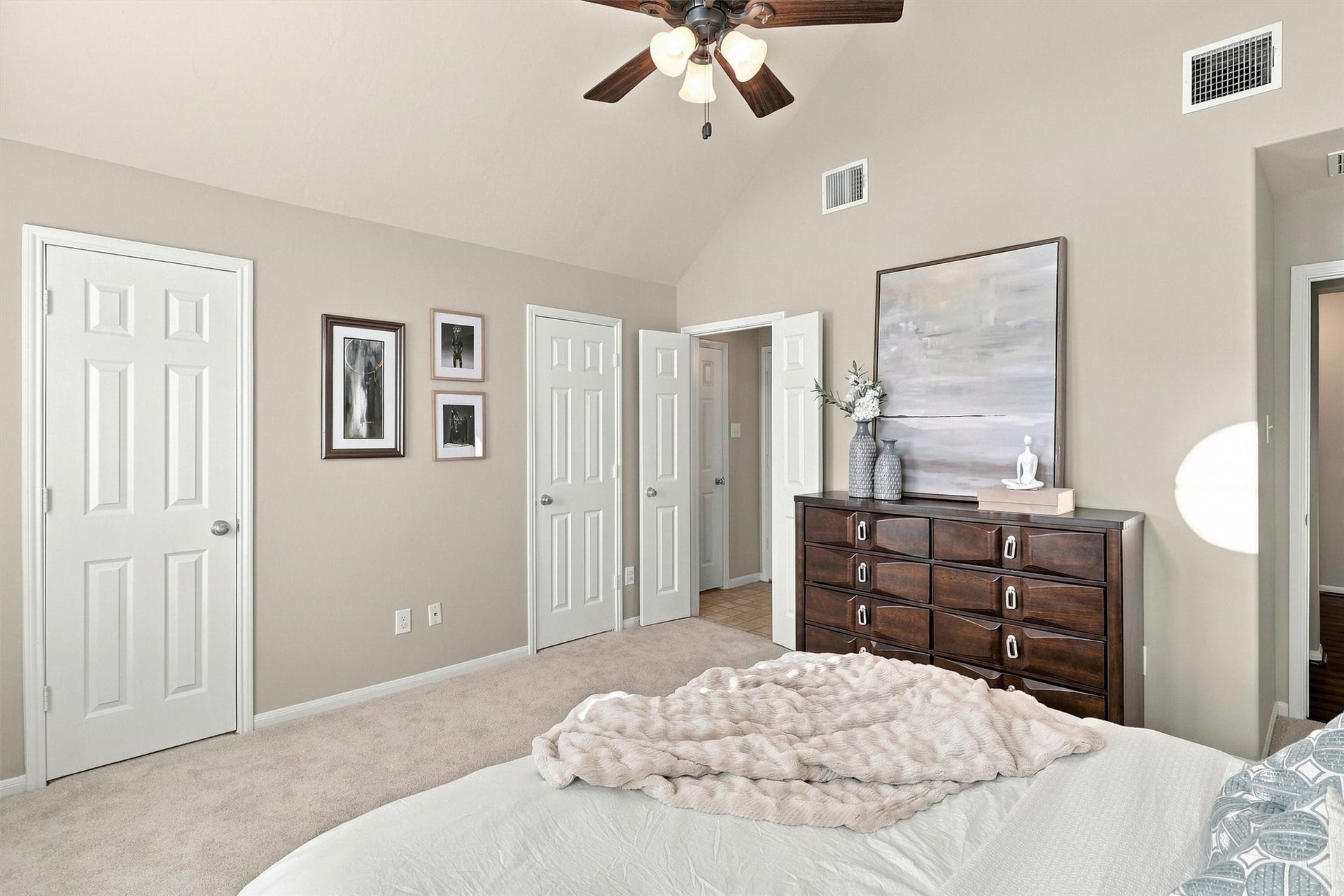 8323 Lamond Lane, Houston, TX 77095 Double doors at the back of the bedroom open to your walk-in closet.