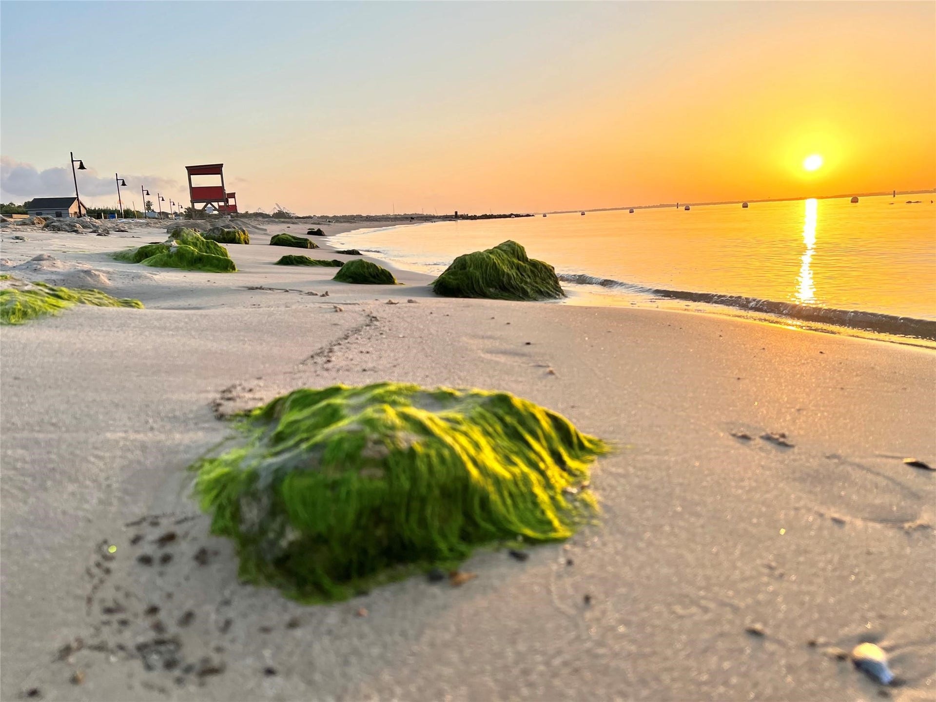 Stunning peaceful sunrise on the beach