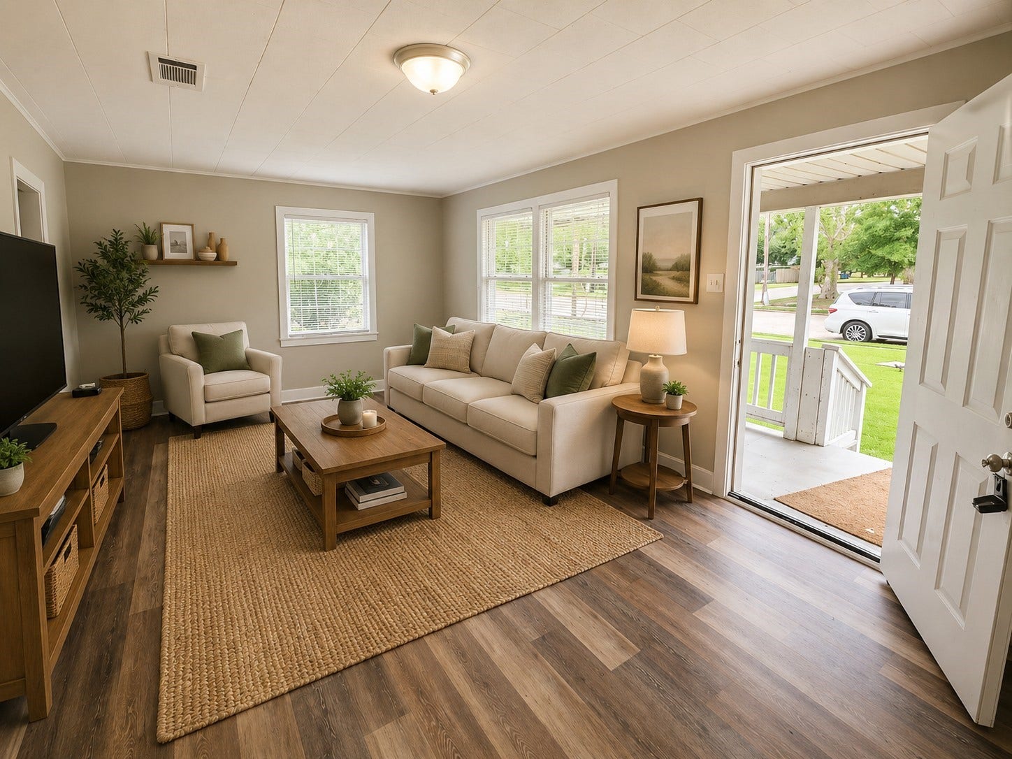202 N Logan Street, Texas City, TX 77590 Staged living room to show the potential