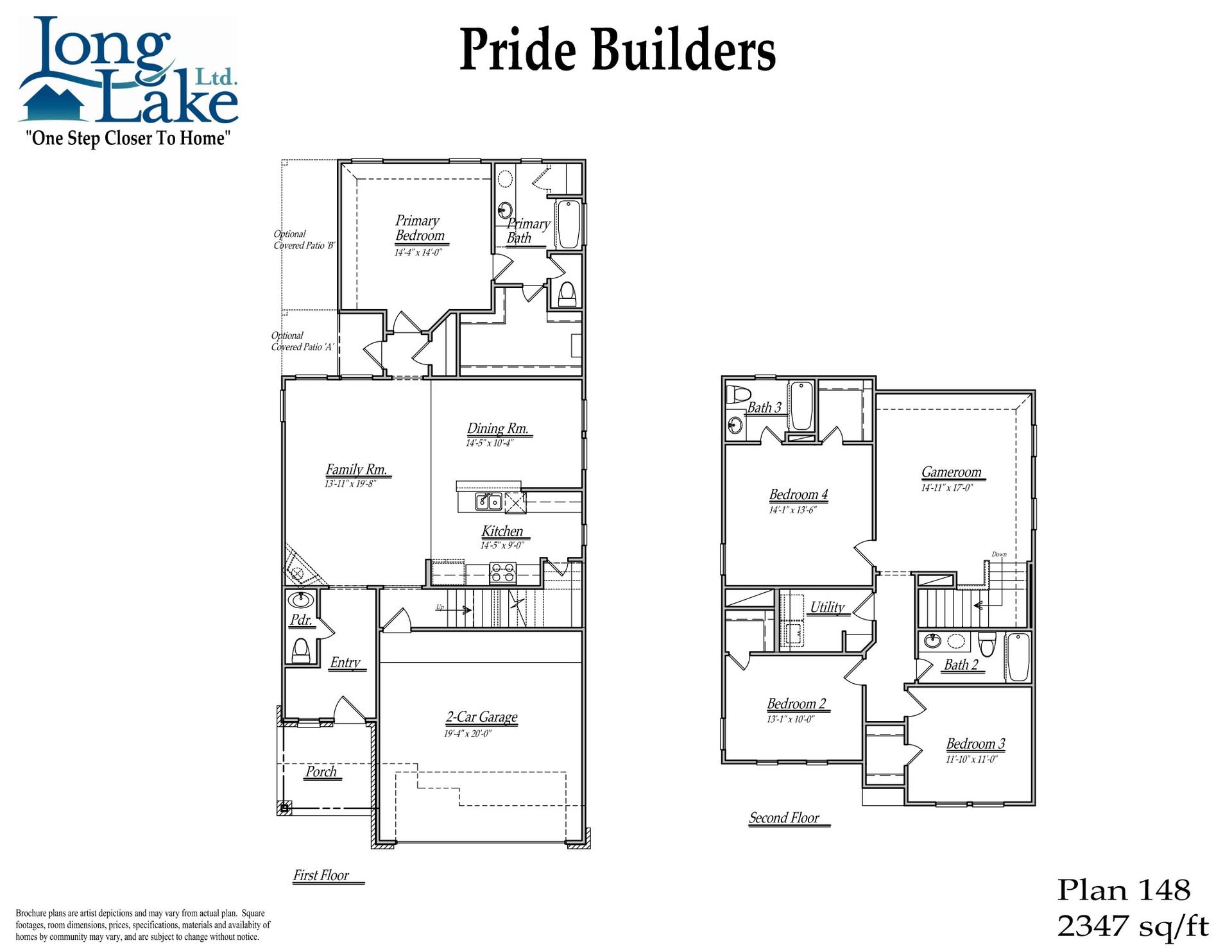 15947 Sycamore Maple Lane, Cypress, TX 77429 Plan 148 features 4 bedrooms, 3 full baths, 1 half bath and over 2,300 square feet of living space. Sample photo of completed home with similar floor plan. As-built interior colors and selections may vary.