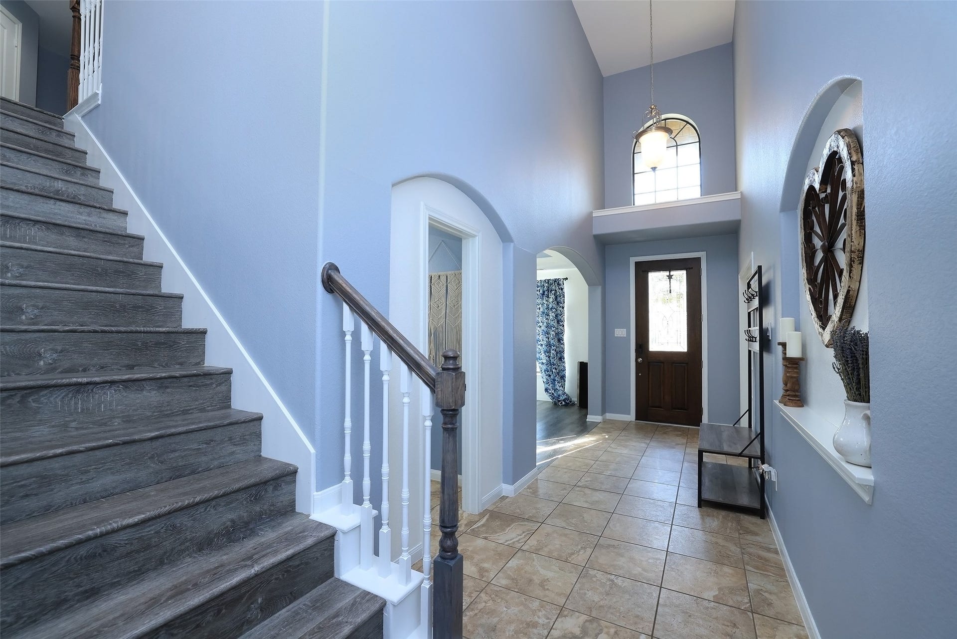 Upgraded flooring on the stairs