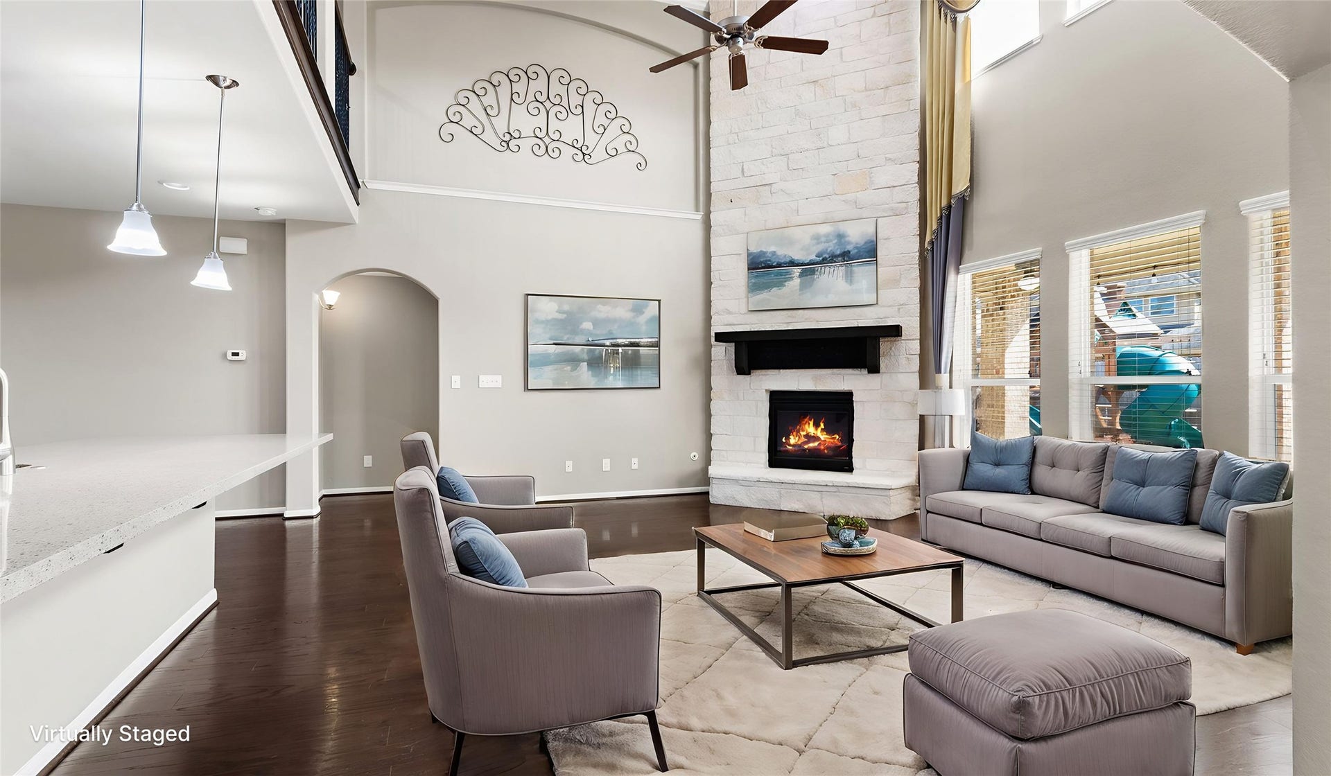 12106 Obsidian Lane, Mont Belvieu, TX 77535 So many options on how to place your living room furniture.. This AI staging might give you some great ideas!