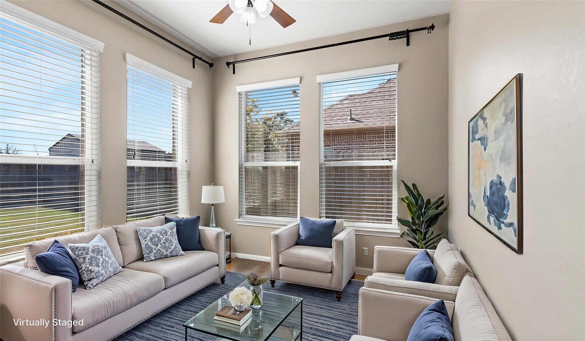 12106 Obsidian Lane, Mont Belvieu, TX 77535 Imagine this space as your own private retreat for relaxing in the sunroom, or use it to host meetings and invite others to get cozy with you!