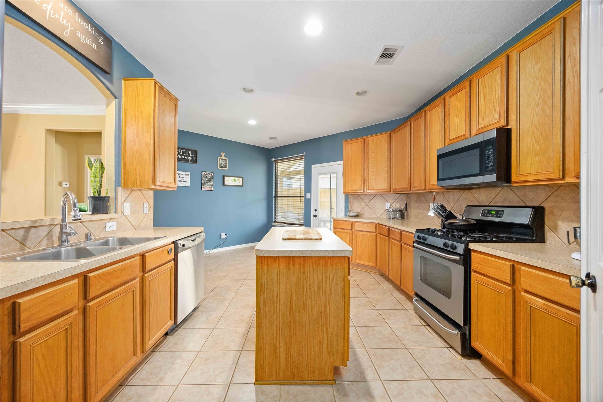Lots of cabinets and counter space.