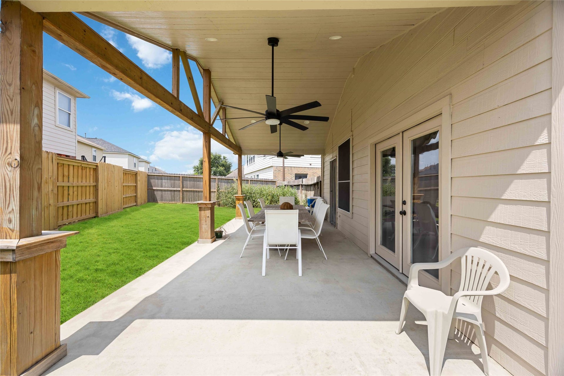 Back covered patio the size of the whole house.
