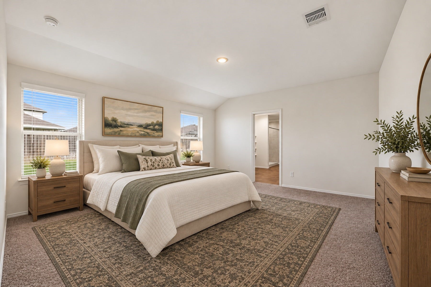 Large primary bedroom filled with natural light. *virtually staged