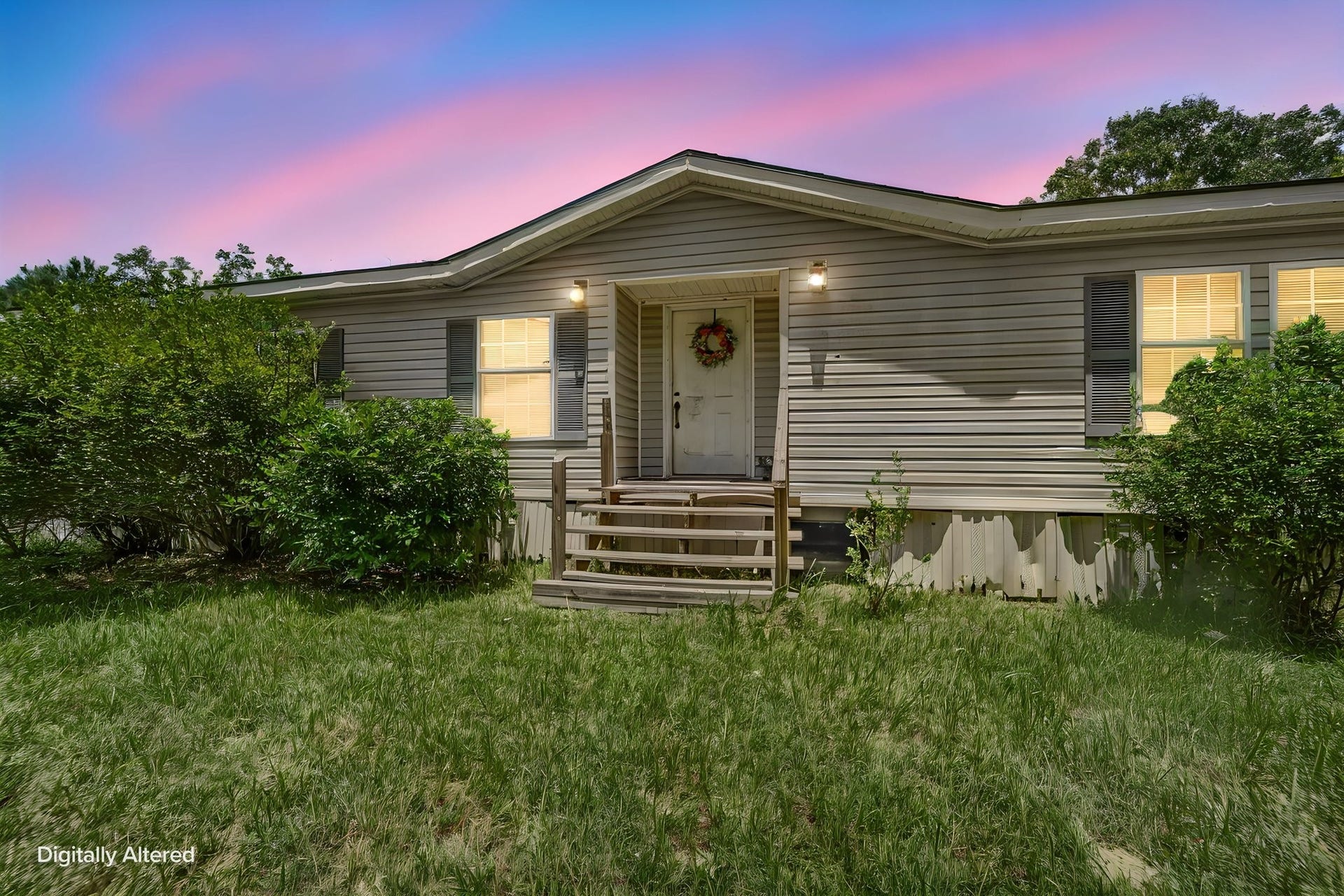 The existing 4-bedroom, 2-bath manufactured home offers a great opportunity for buyers looking to add their personal touch.