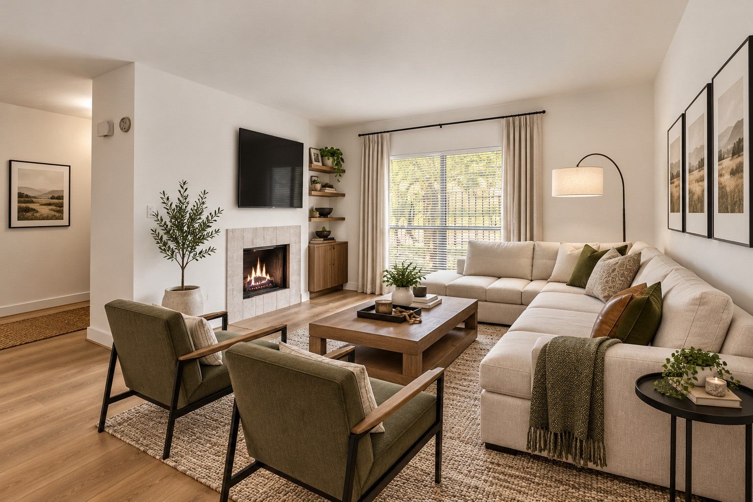 2025 Augusta Drive, #203, Houston, TX 77057 Living Room Area is Virtually Stage Using Ai Enhancements