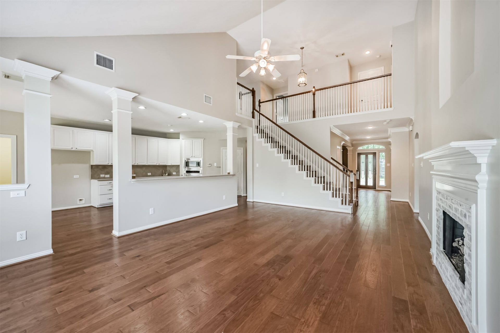 12614 Brazos Bend Trail, Humble, TX 77346 Engineered wood flooring throughout entire house including stairs.