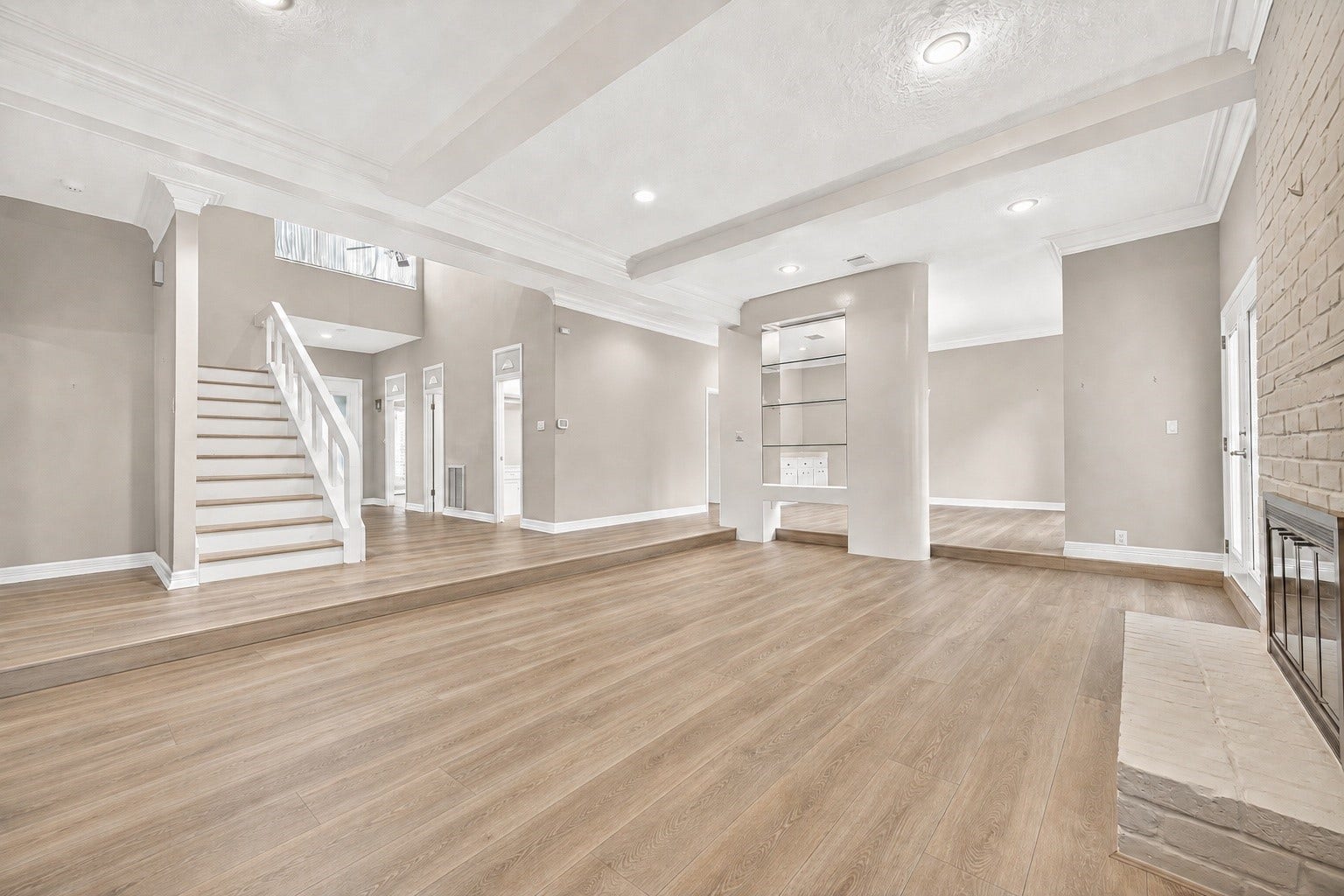 Livingroom with Virtual staging with updated floors