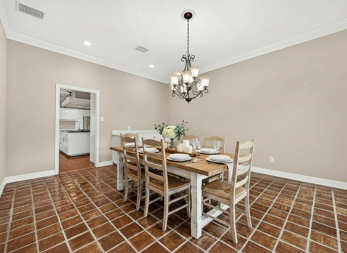 Dining room opens to the living area