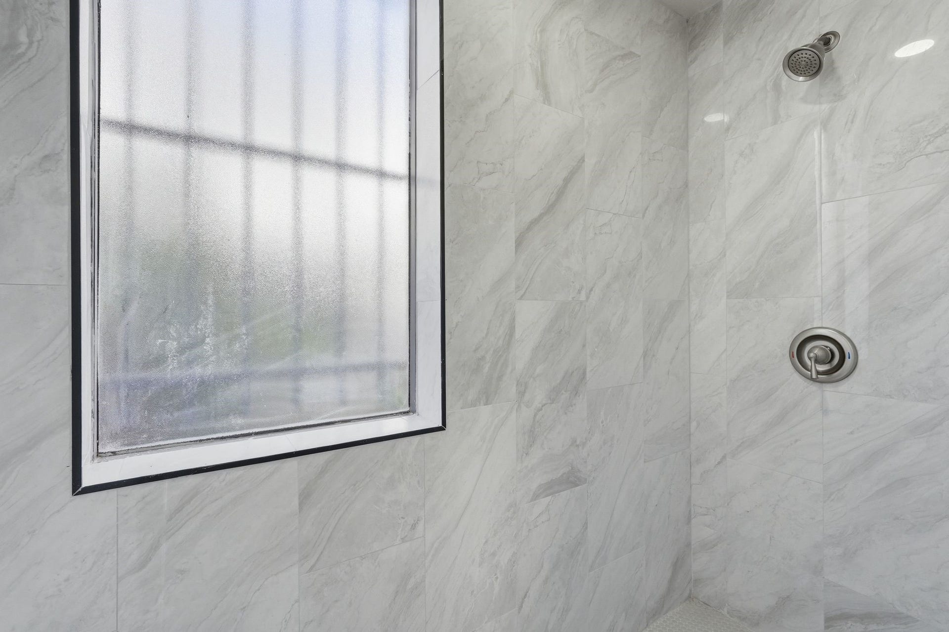 This walk-in shower is HUGE!