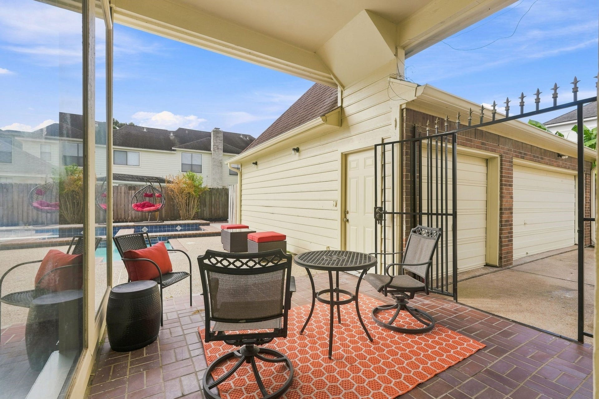 Great covered patio next to your 3-car garage!