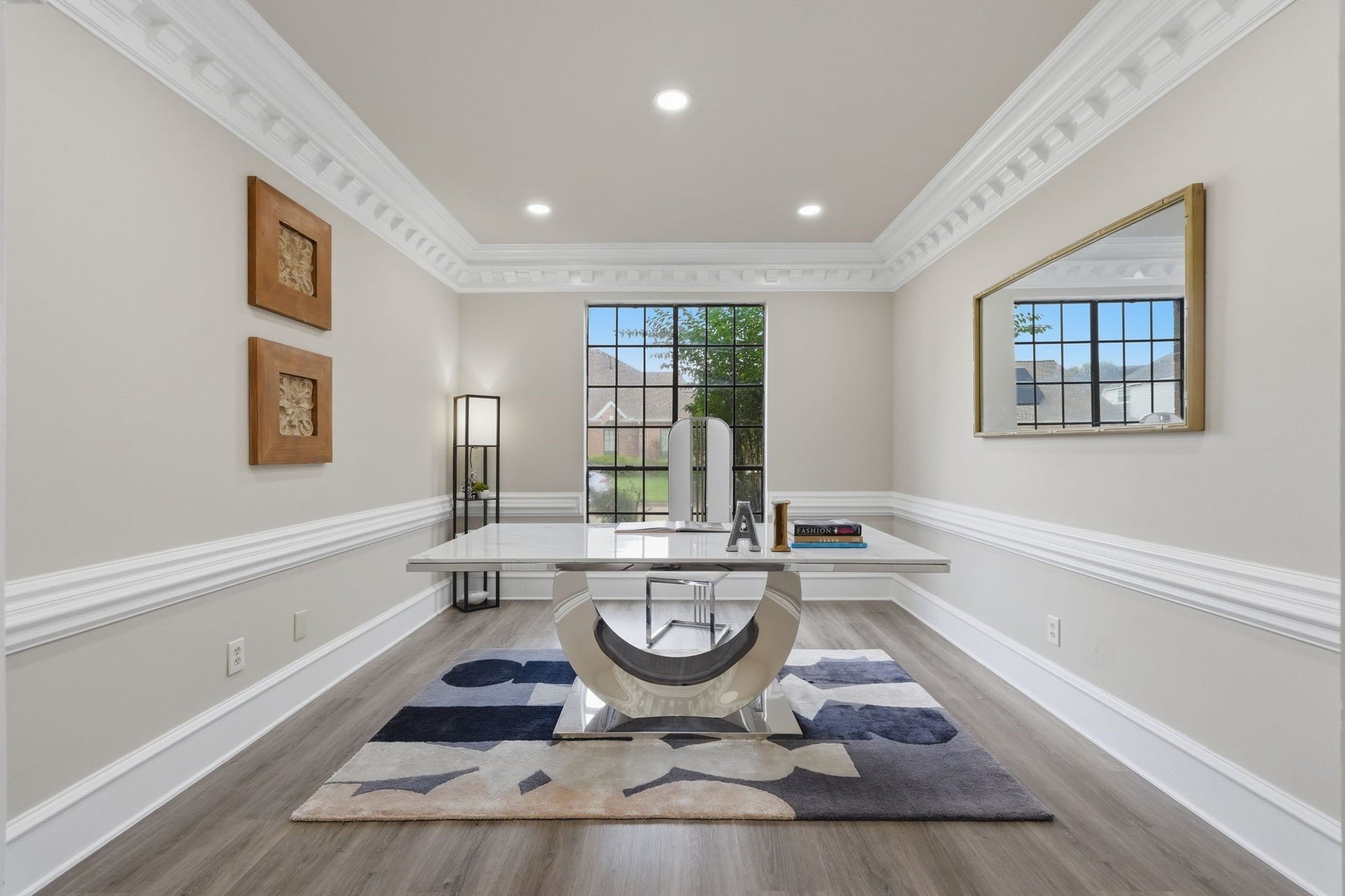 The Double Crown Molding gives a sophisticated feel to everyroom!