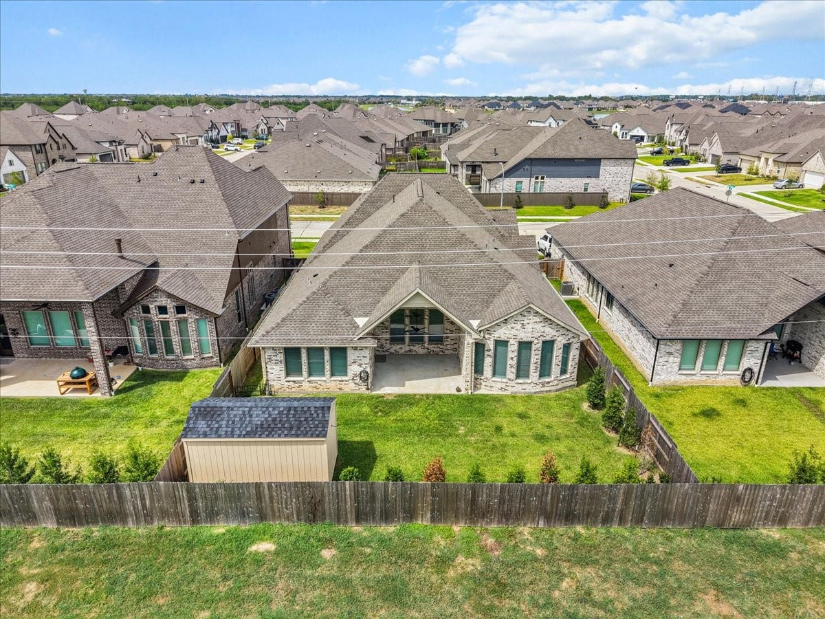 4816 Blue Pearl Lane, League City, TX 77573 Aerial view of the rear of the home