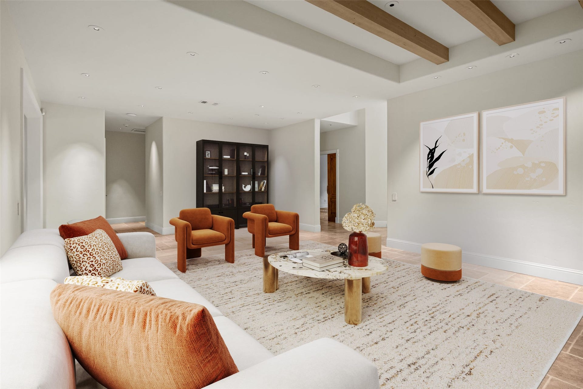 1 Gage Court, Houston, TX 77024 This flexible front room can function beautifully as either a formal living room or formal dining room. Generous proportions and large windows give the space a bright, adaptable setting for entertaining.