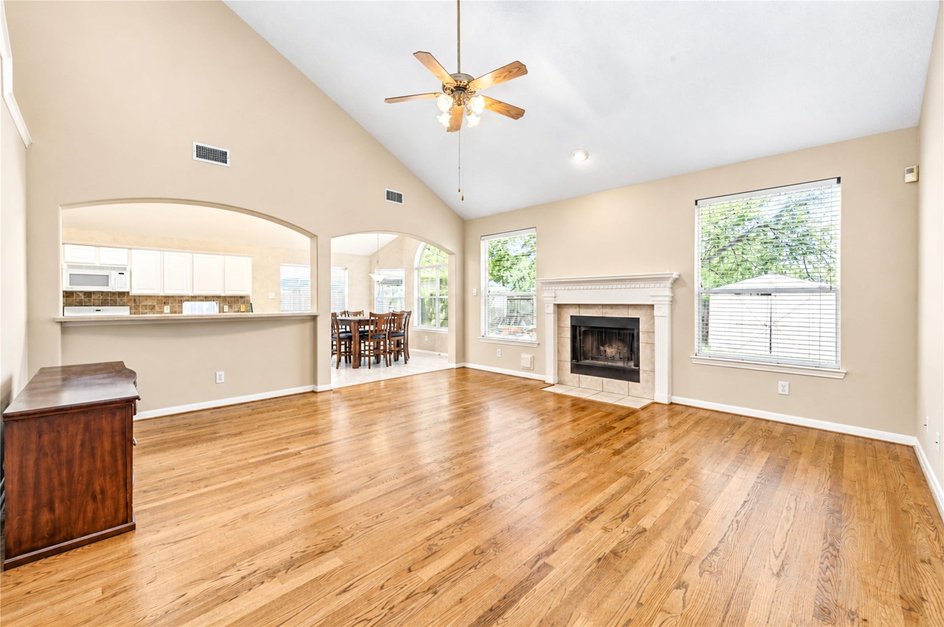 3835 Heritage Colony Drive, Missouri City, TX 77459 Living room w/ fireplace