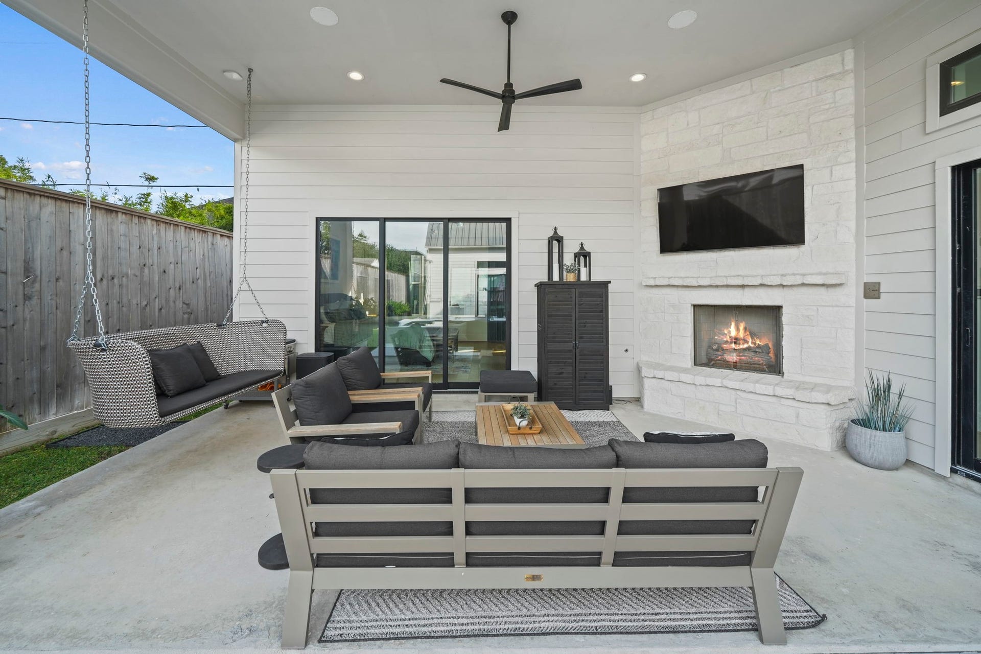 6425 Remlap Street, Houston, TX 77055 The outdoor living space is accessible from the primary bedroom and family room spaces!