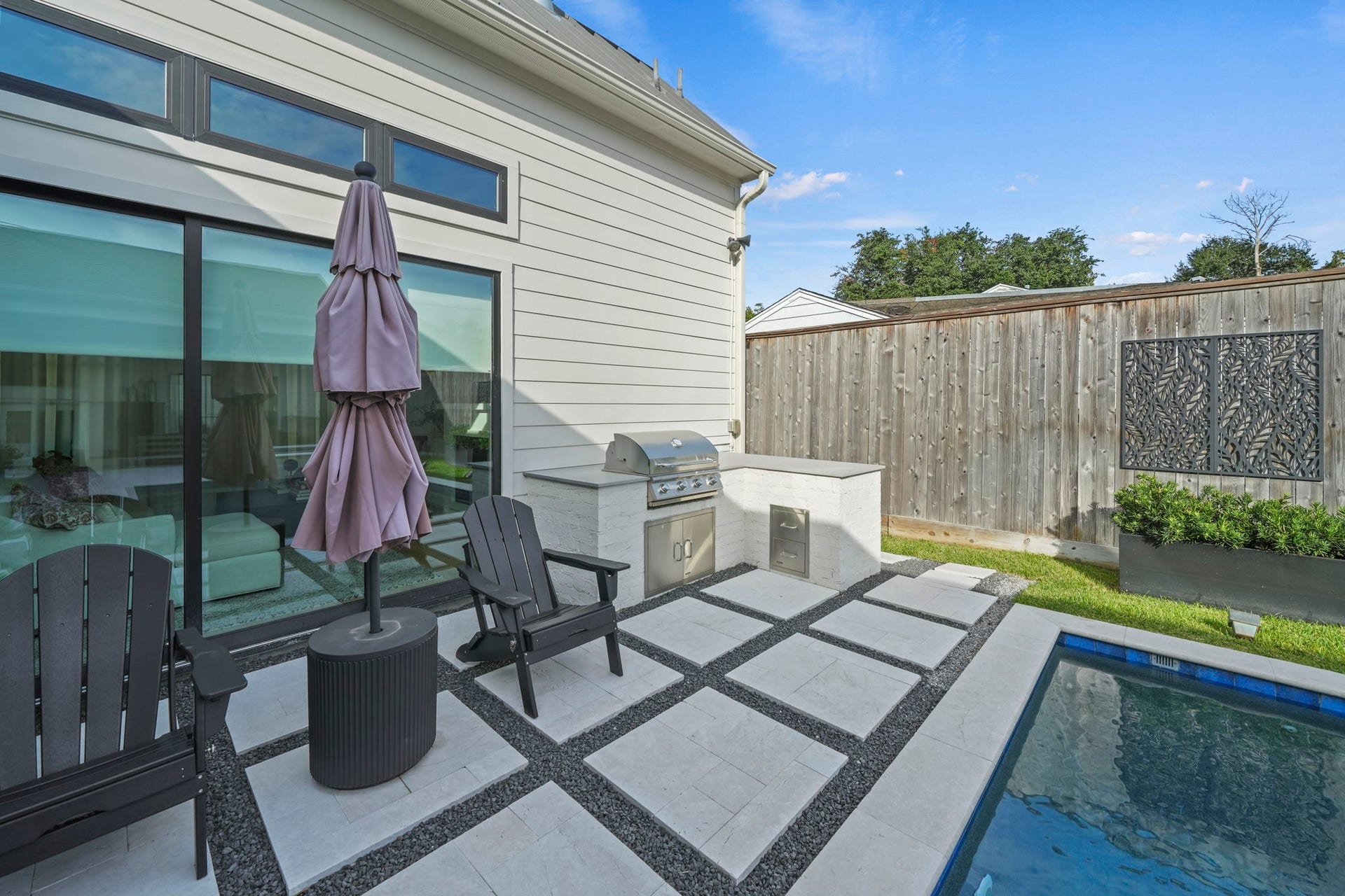 6425 Remlap Street, Houston, TX 77055 The gorgeous outdoor kitchen with pavers add even more outdoor living space!