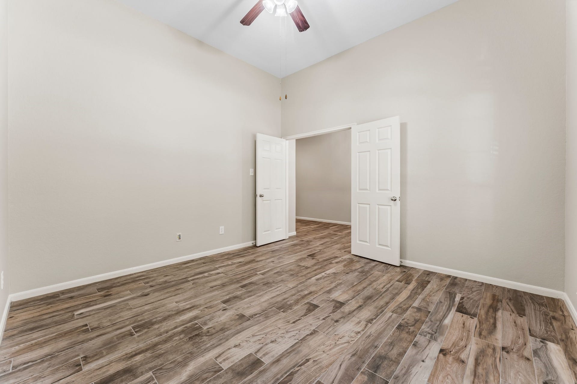 34 Bryce Branch Circle, The Woodlands, TX 77382 Another view of the 4th bedroom or Office. So many possibilities. The solid French doors allow for privacy and sound control.