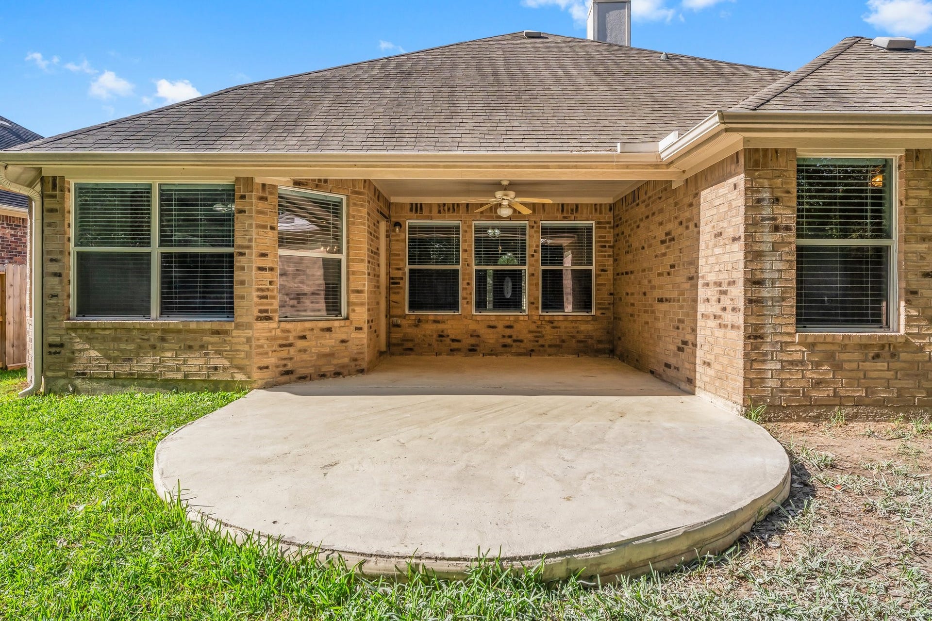 34 Bryce Branch Circle, The Woodlands, TX 77382 Extended patio measures 21X15 feet! Plenty of decking for family and/or friends to gather & enjoy! New roof was installed after these pictures were taken in 2025.