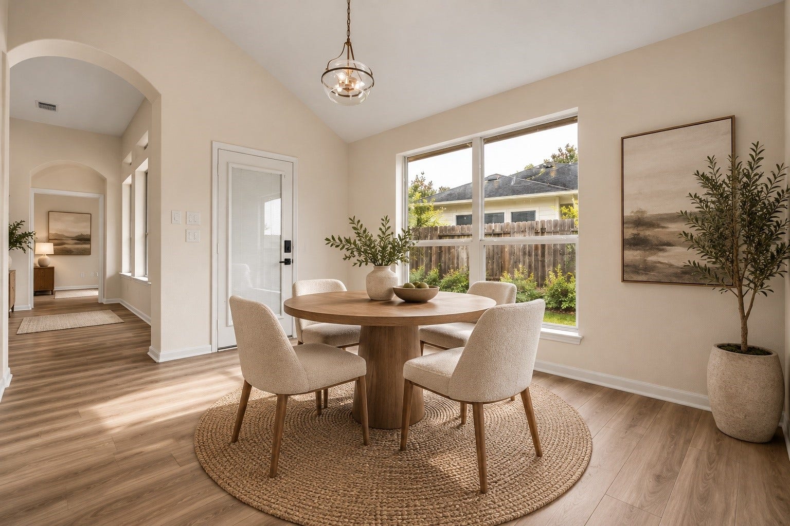3906 Inglewood Circle, Missouri City, TX 77459 Breakfast nook is virtually rendered with furniture to show scale.