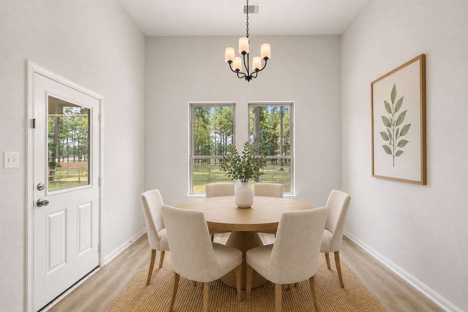 13432 Maverick Trail Road, Conroe, TX 77303 Bright and inviting dining area with large windows offering scenic outdoor views of your backyard retreat. *Virtually staged