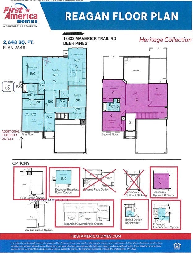 13432 Maverick Trail Road, Conroe, TX 77303 Floor Plan and Upgraded Options!