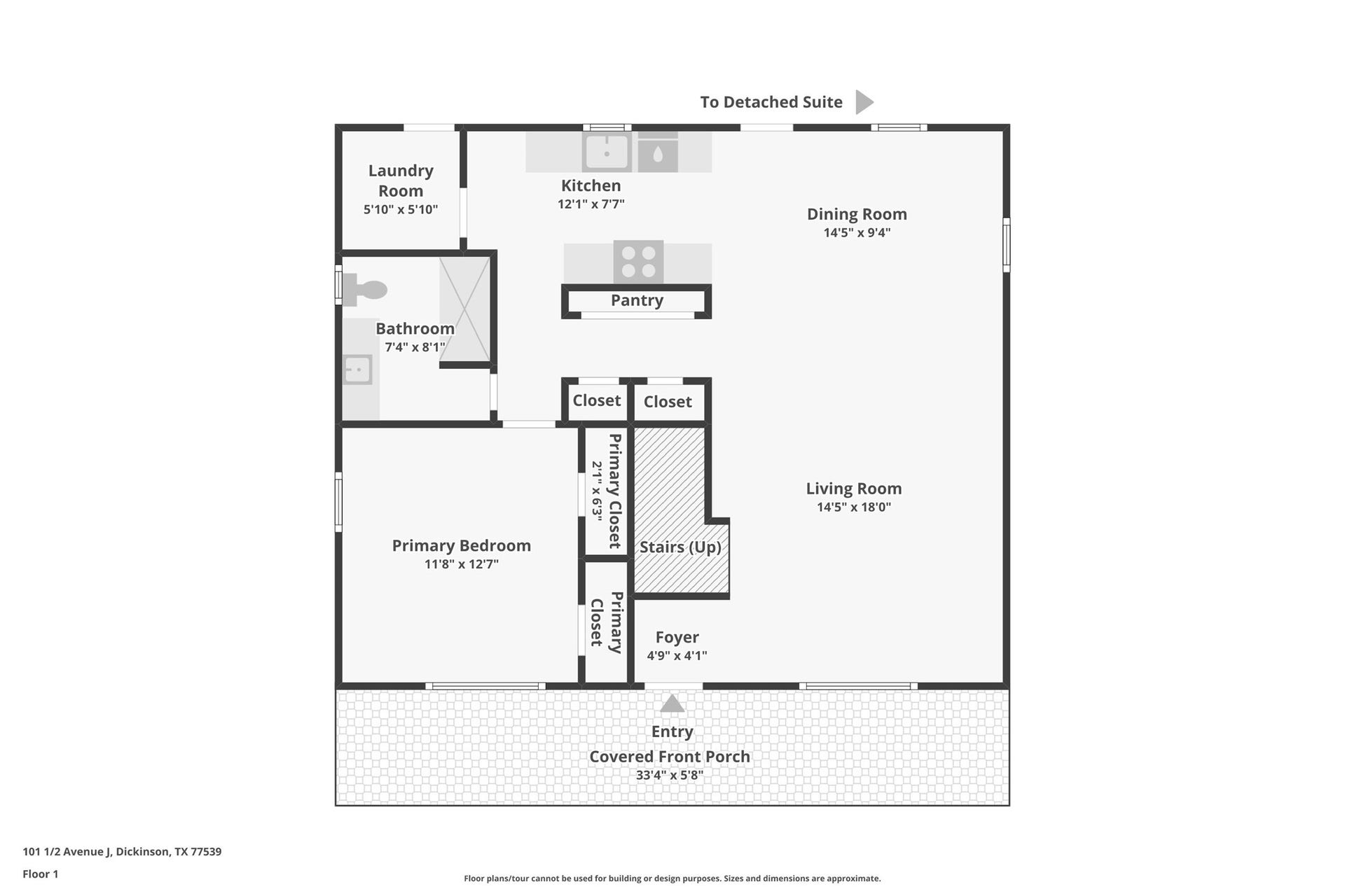 101-1/2 Avenue J, Dickinson, TX 77539 Floor plan of the 1st floor.