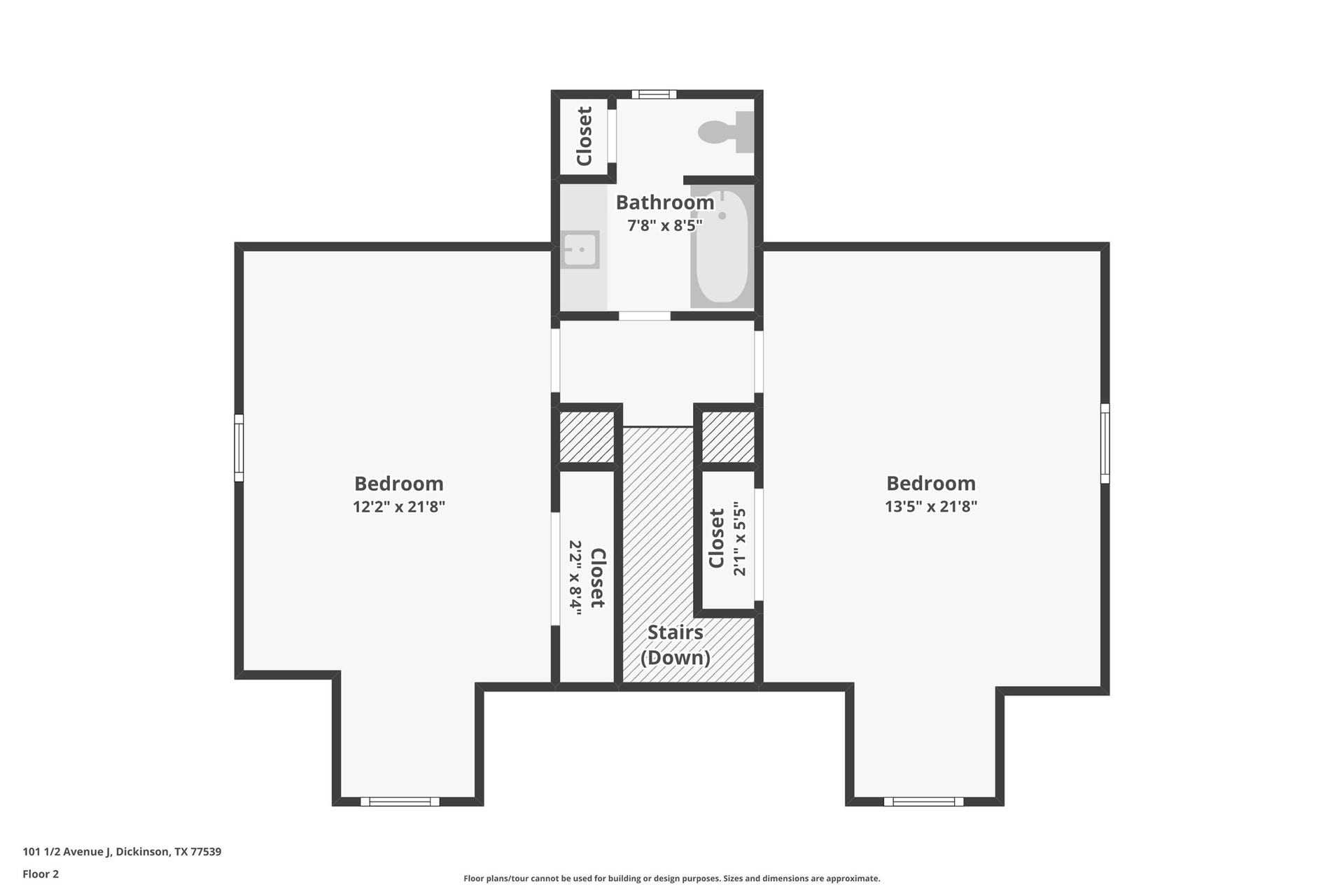 101-1/2 Avenue J, Dickinson, TX 77539 Floor plan of the 2nd floor.