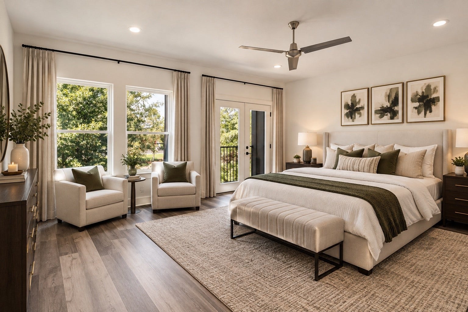 5629 Malmedy Road, Houston, TX 77033 Spacious and serene bedroom with large windows offering natural light, elegant decor, and a cozy seating area.
*photo is virtually staged*