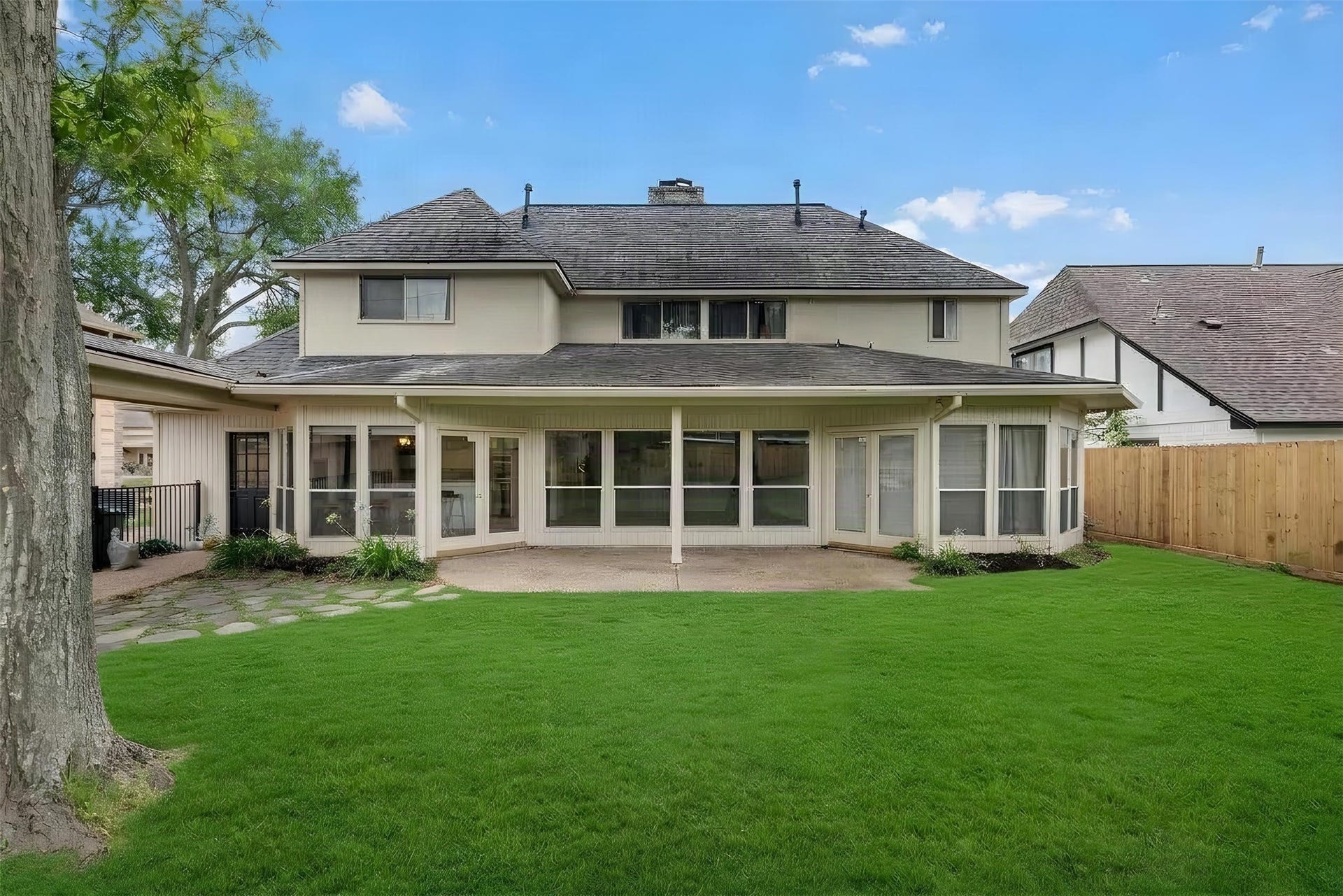1523 Plantation Drive, Richmond, TX 77406 Back of the home with large private covered patio.