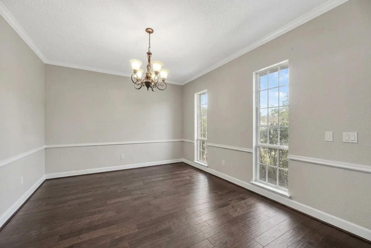 1523 Plantation Drive, Richmond, TX 77406 Dining room shown unfurnished.