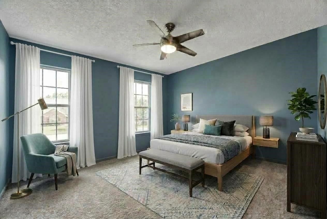 1523 Plantation Drive, Richmond, TX 77406 Bedroom 2 with walk-in closet and en-suite bathroom 2.