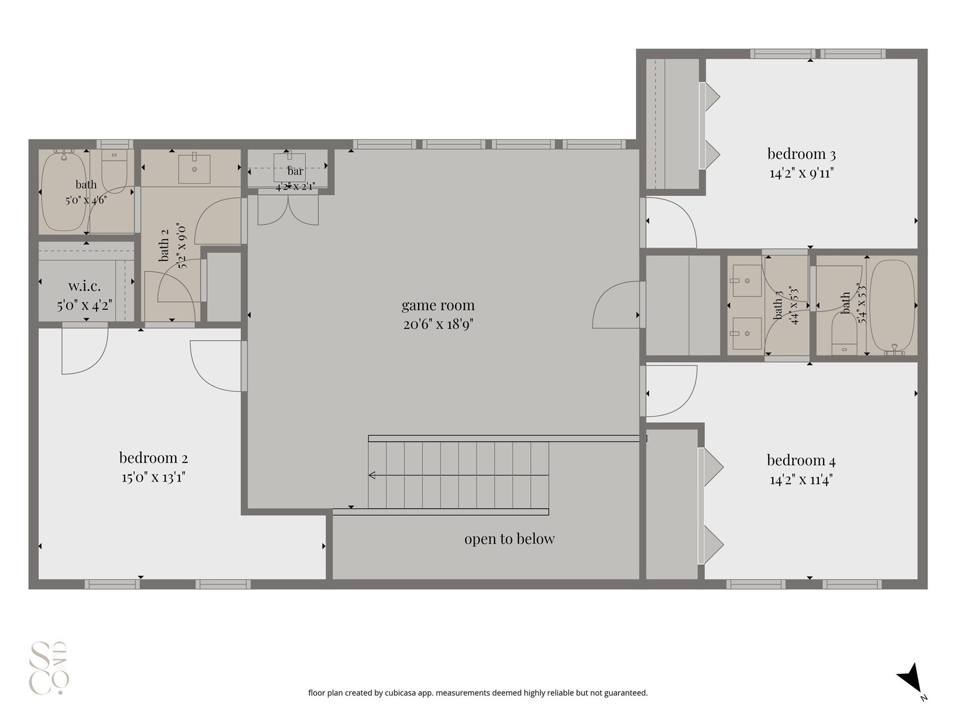 1523 Plantation Drive, Richmond, TX 77406 Second floor layout with room measurements.