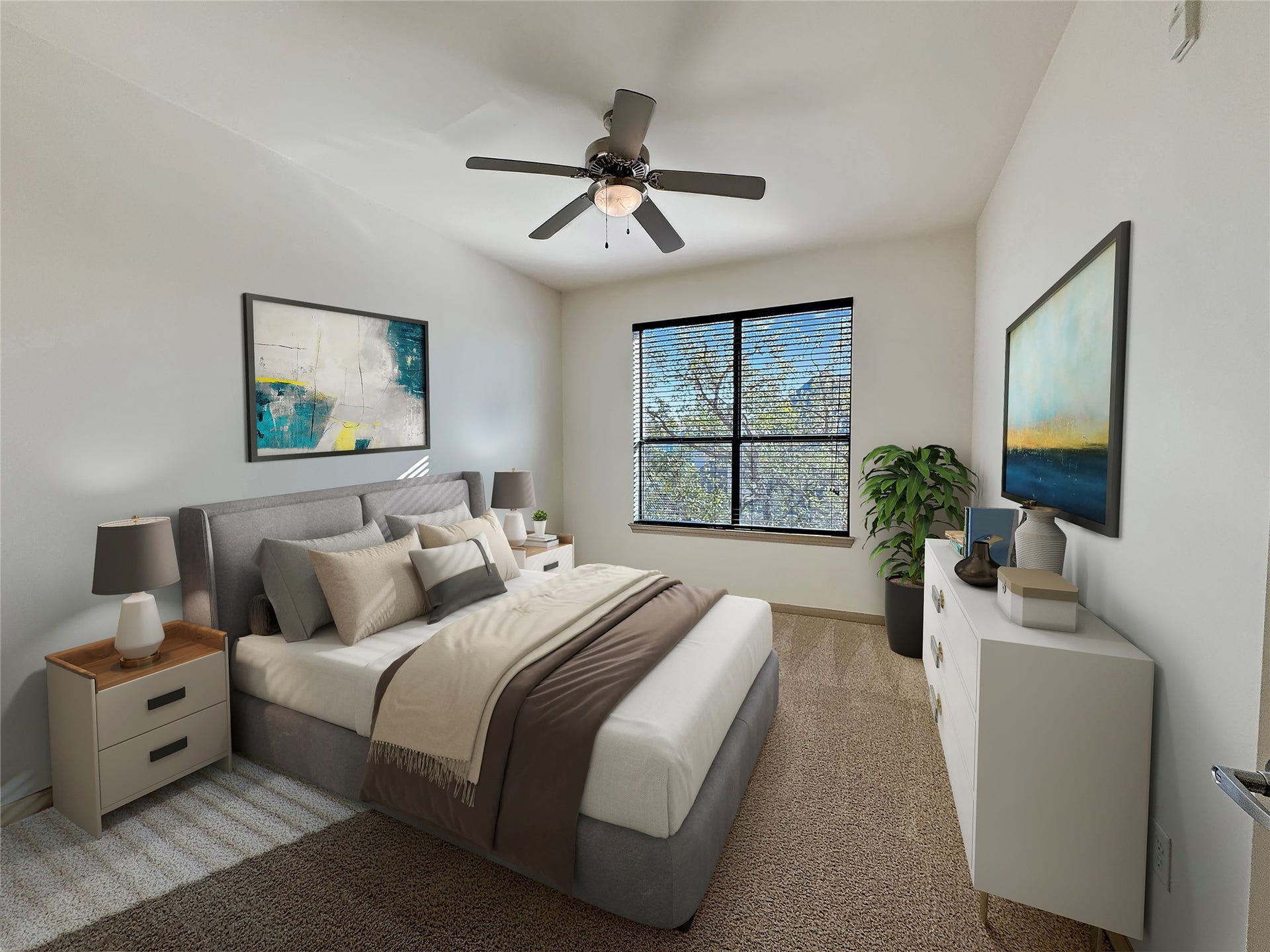 2700 Brazos Street, #4201, Houston, TX 77006 Every room fits a king size bed and extra furniture.