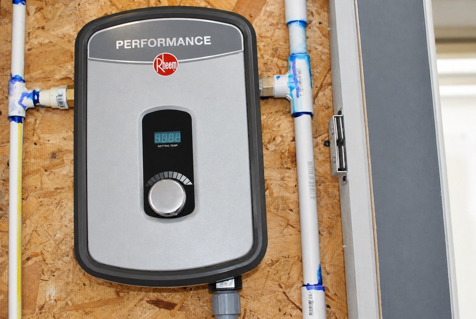 A tankless water heater.