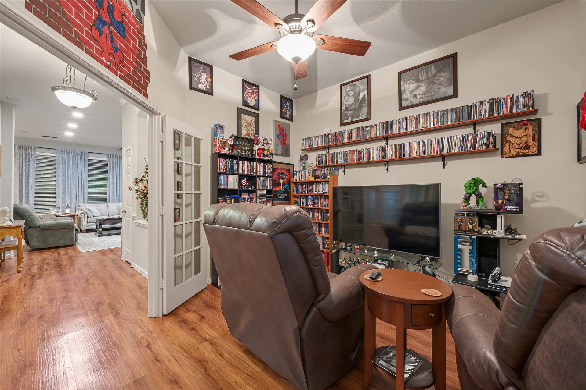 1918 Oakwood Court Drive, Baytown, TX 77521 This space could be an office, flex, or 4th bedroom - set behind French doors.