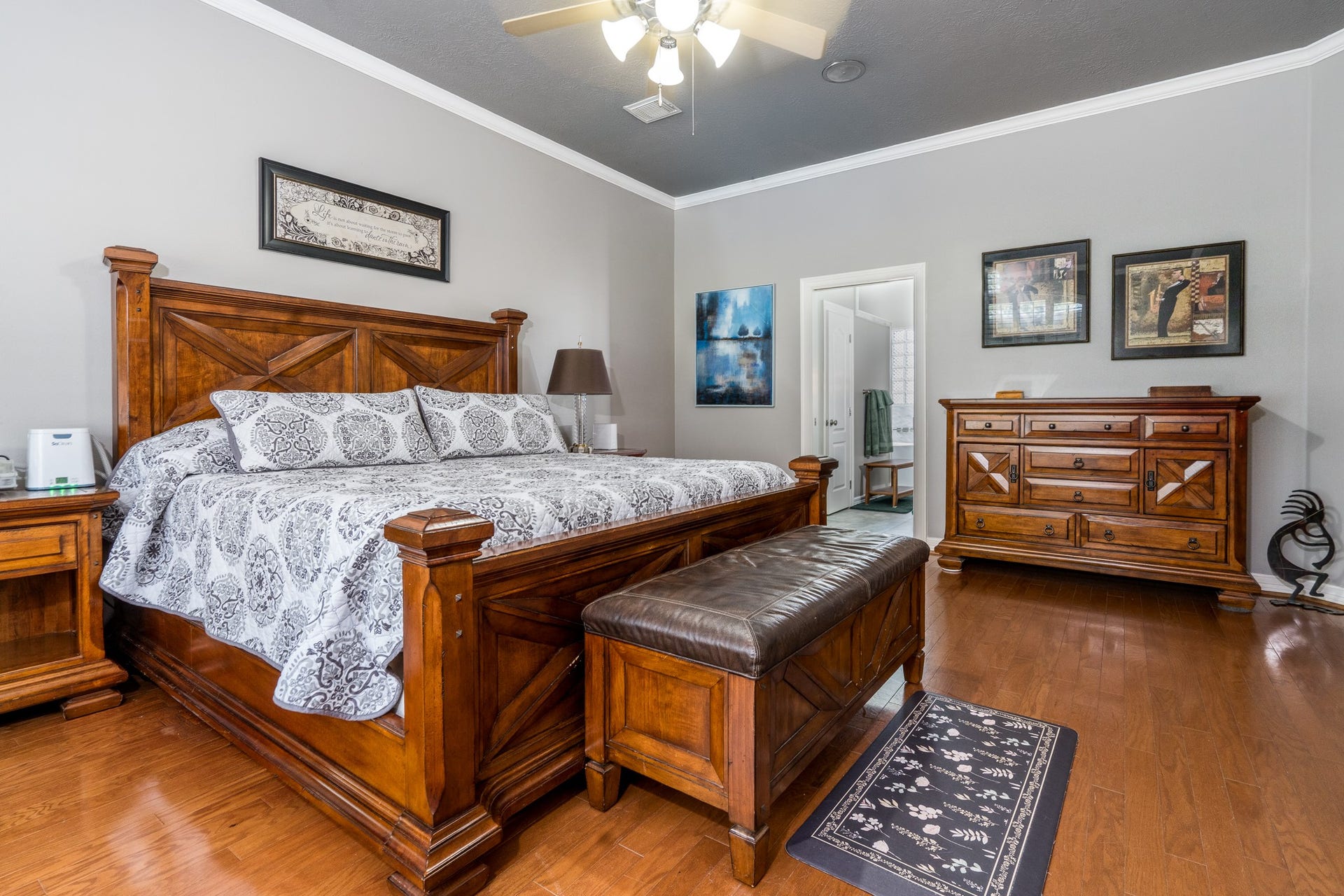 20303 Stone Lake Circle, Tomball, TX 77377 Another view of the primary bedroom and door leading to the bathroom suite
