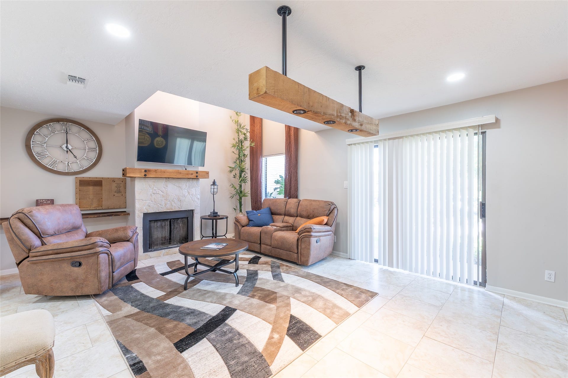 family room and front door