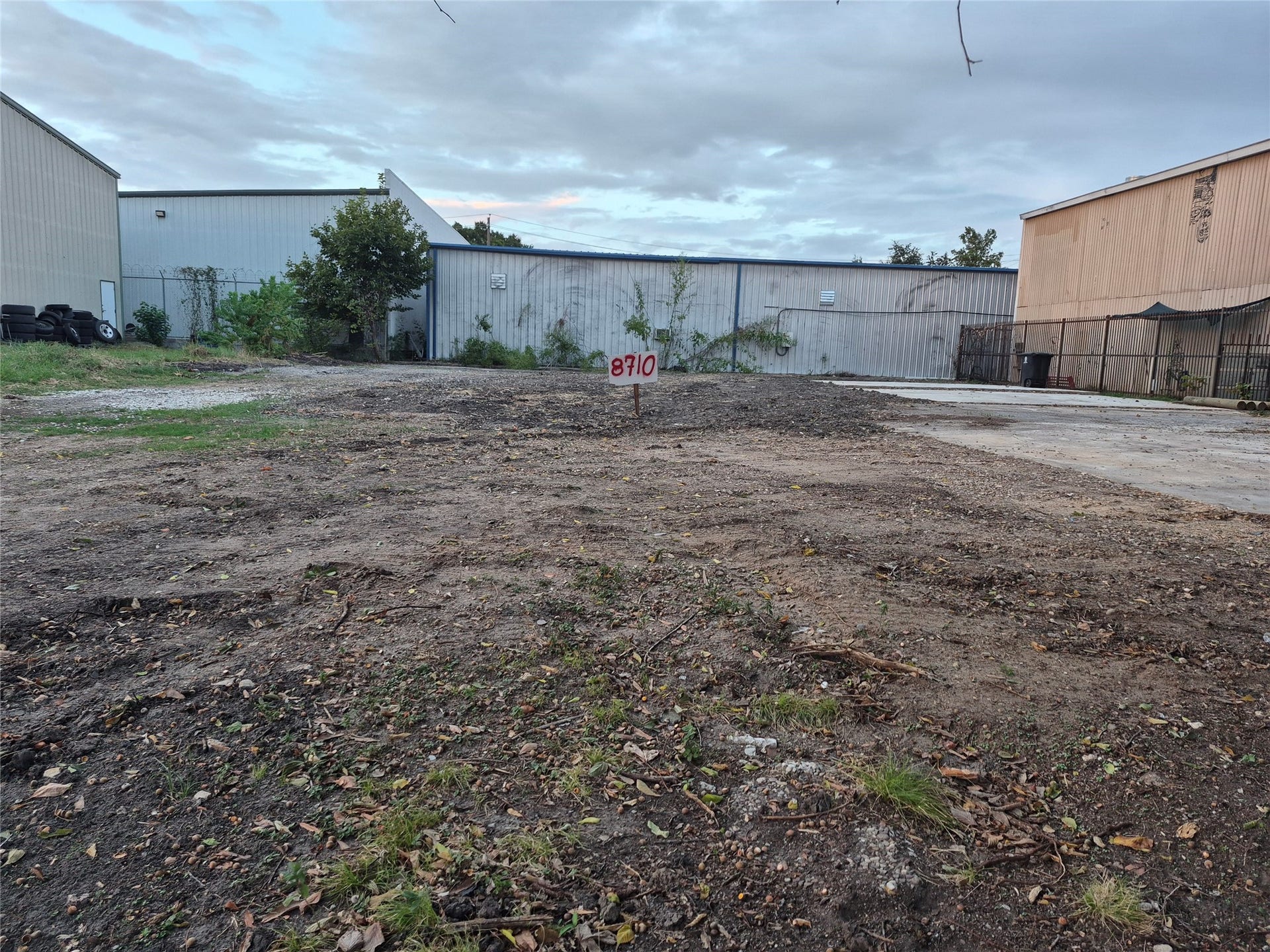 Mostly cleared lot.