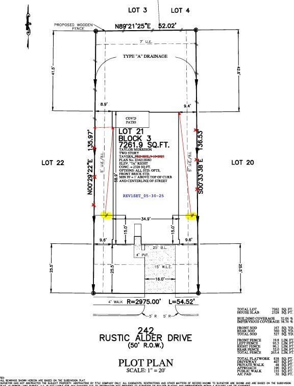242 Rustic Alder Drive, Crosby, TX 77532 242 Rustic Alder Drive Preliminary Plot Plan