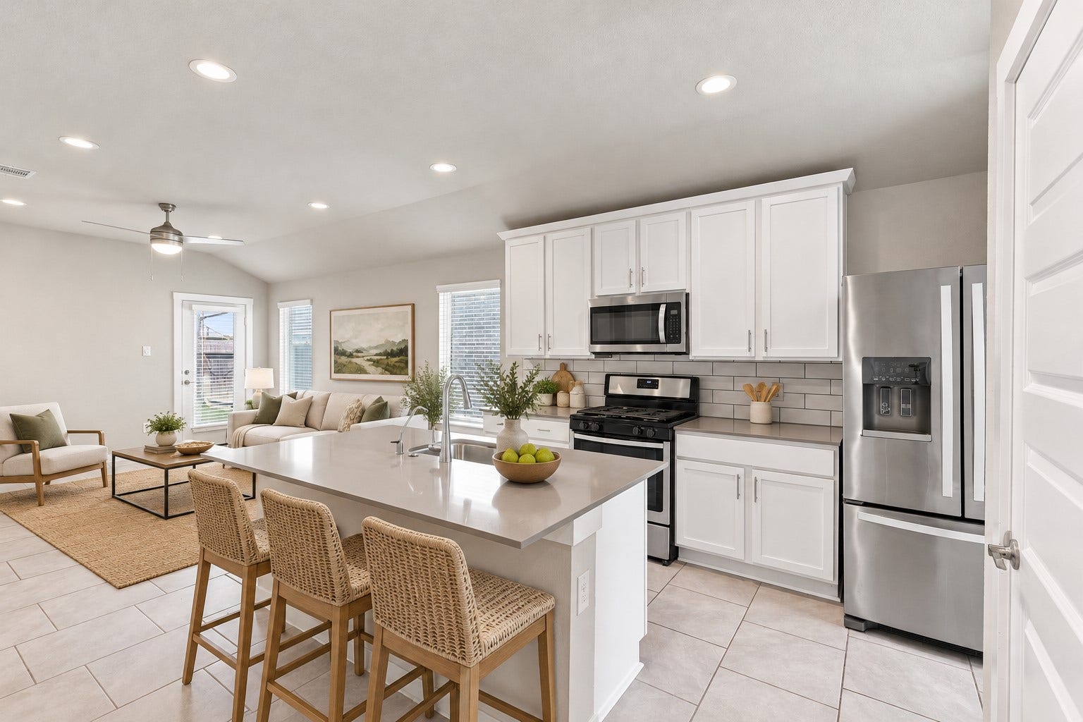 7510 Keystone Blossom Trail, Richmond, TX 77407 Tall Stunning White Cabinets, gorgeous Subway Tile Backsplash and Huge Walk in Pantry!