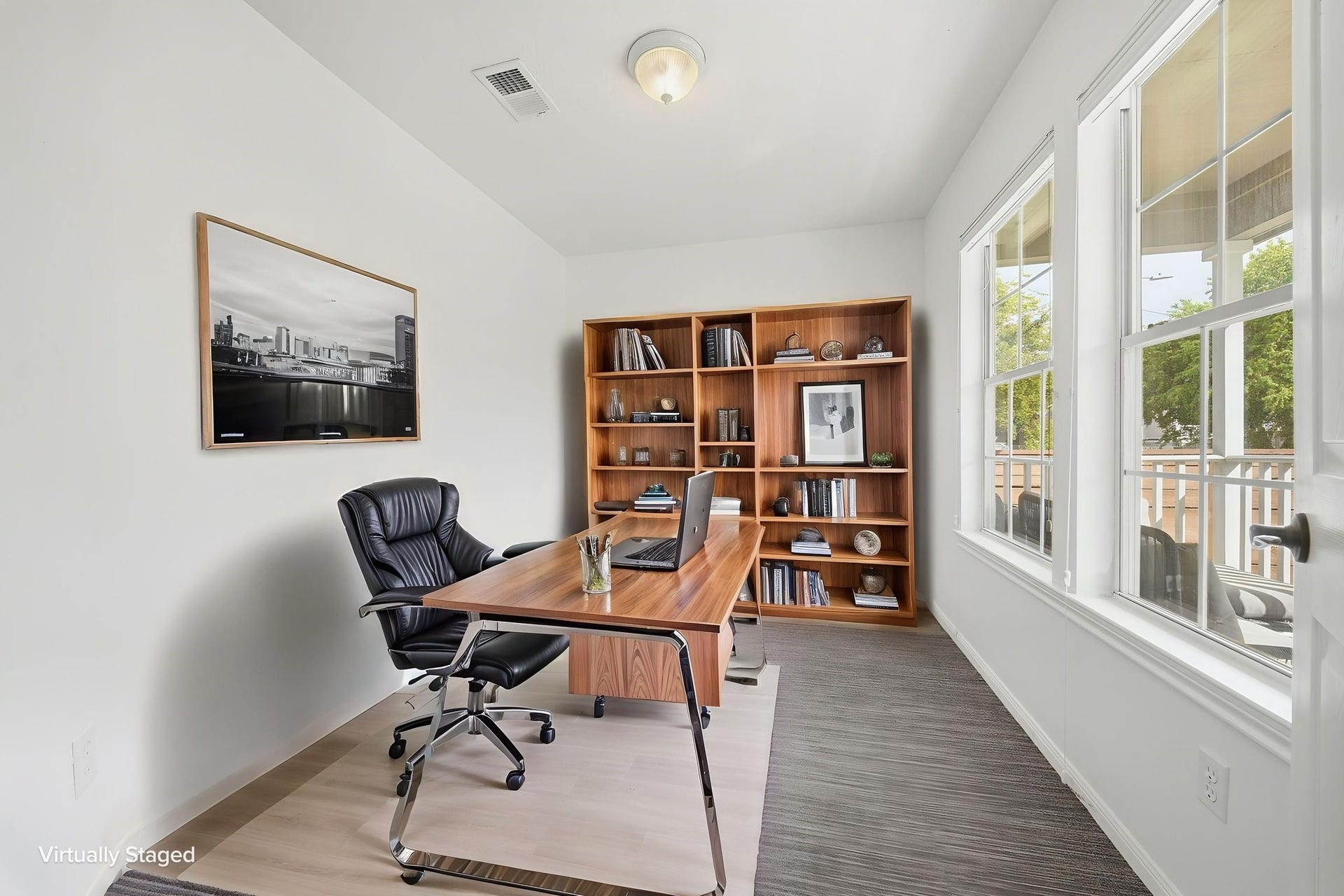1917 Chapman Street, Houston, TX 77009 Home Office view (virtually staged)