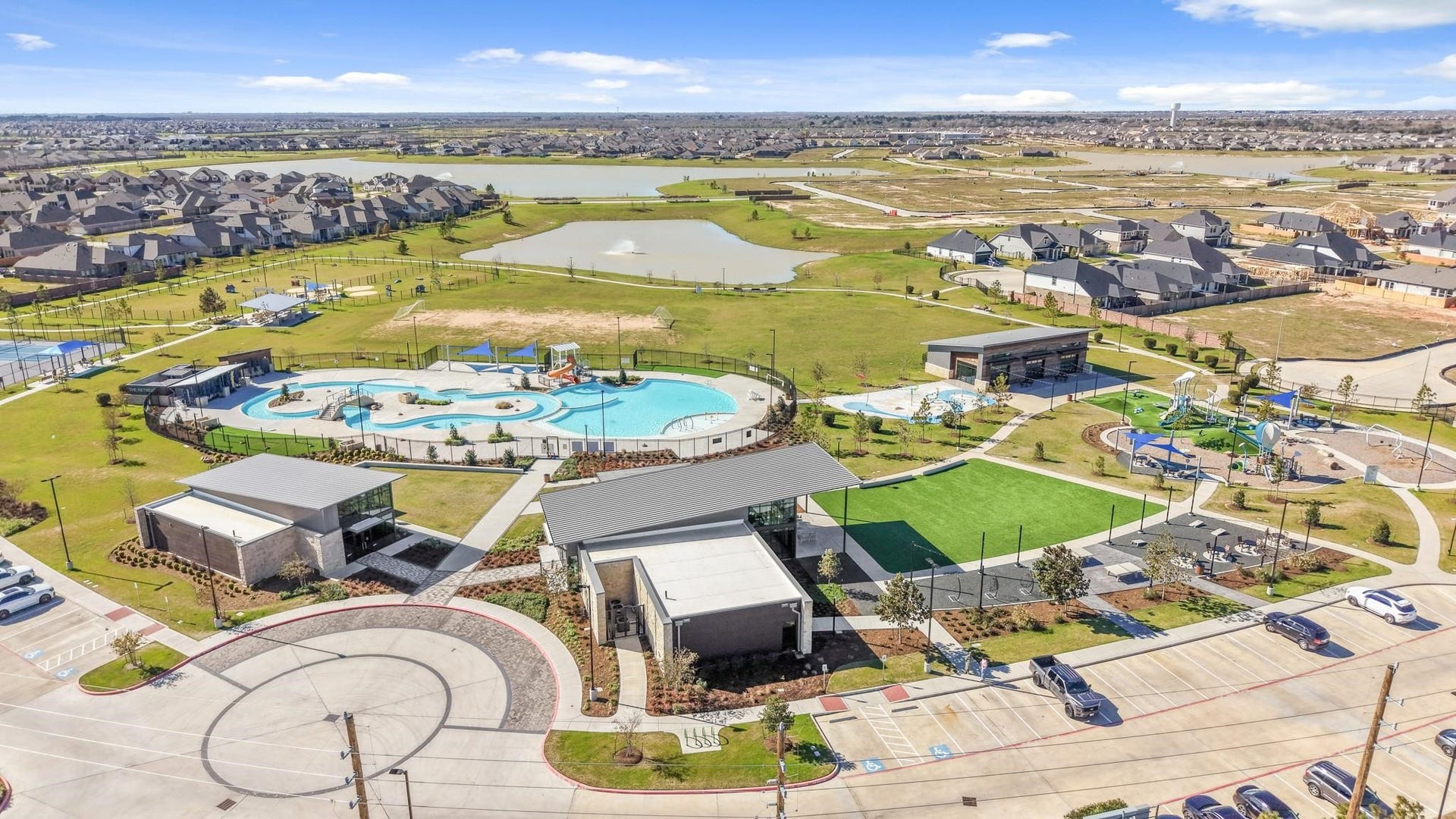608 Malibu Pines Drive, Katy, TX 77493 The Retreat with lazy river, pool, gym, lounge, splash pad, big playground, open air arcade, soccer field, dog park, tennis courts - located 5455 Aurora Bend Drive.