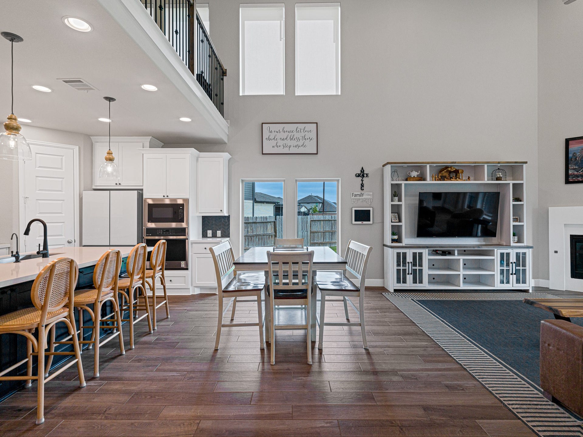 608 Malibu Pines Drive, Katy, TX 77493 19-foot ceiling makes the living/dining room feel extra spacious!