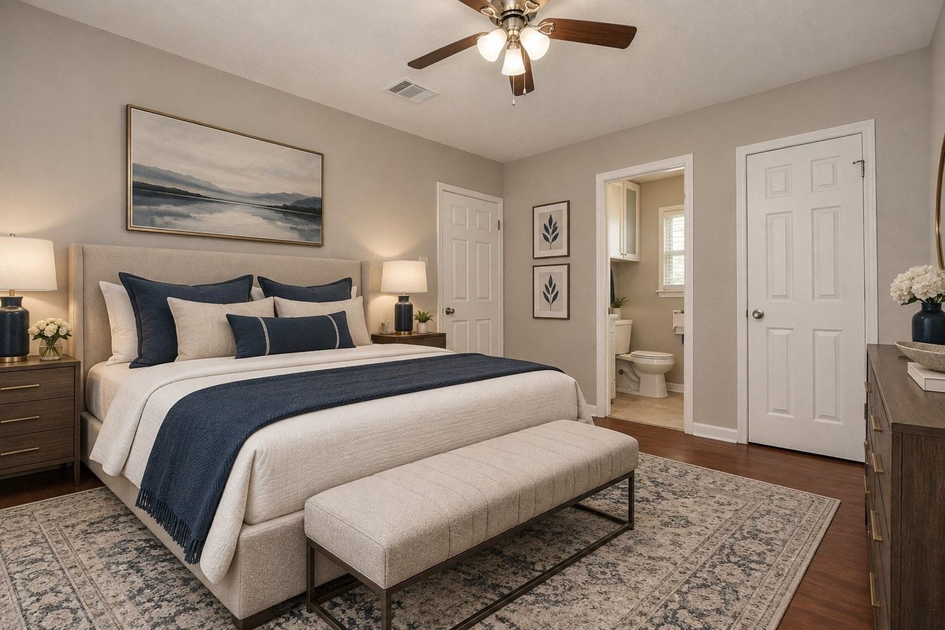 922 Bacliff Drive, Bacliff, TX 77518 Primary Bedroom reimagined to what you can begin to enjoy. Virtually staged.