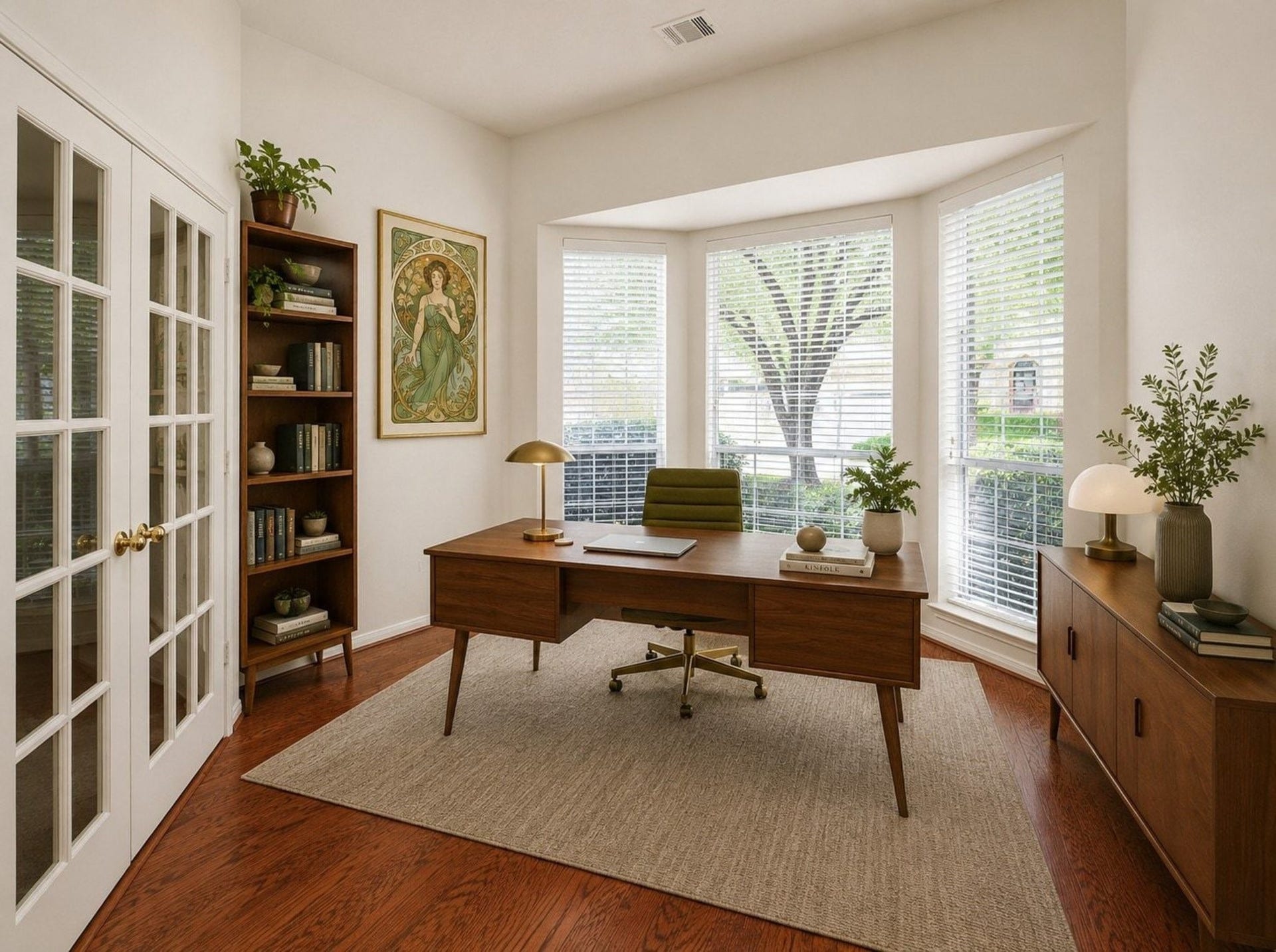 4746 Autumn Orchard Lane, Katy, TX 77494 Bright, inviting and this virtually staged study with abundant natural light and a cozy ambiance, perfect for both productivity and relaxation.